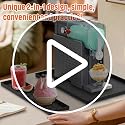Beenxmyy Black Silicone Mat 22.5"x15" for Ninja Slushie & Creami Machines, Removable 0.7" Edge Guard