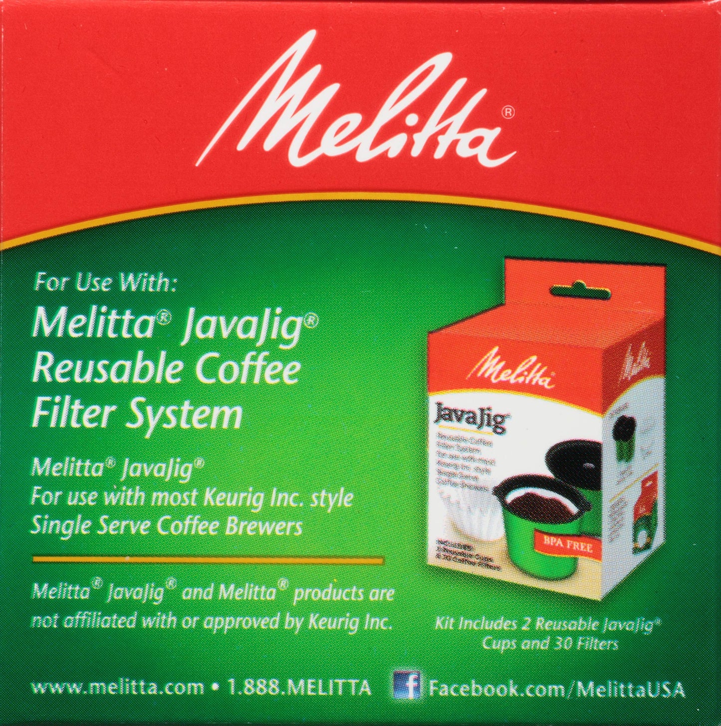 Melitta JavaJig Replacement Single-Serve Paper Coffee Filters, White, 60 Count
